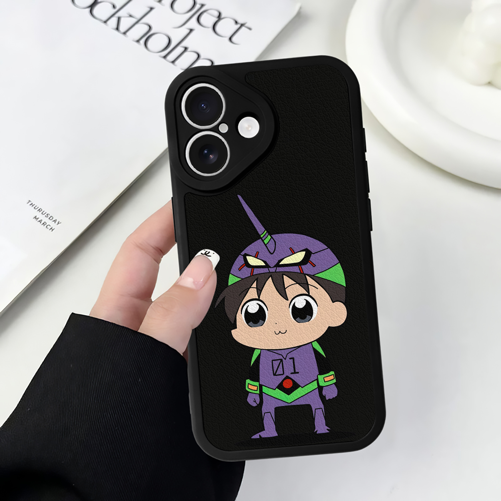 （画像用） EVA 新世紀エヴァンゲリオン 【iPhone 16シリーズ対応】シリコンスマホケース（レザー調） 材質：シリコン